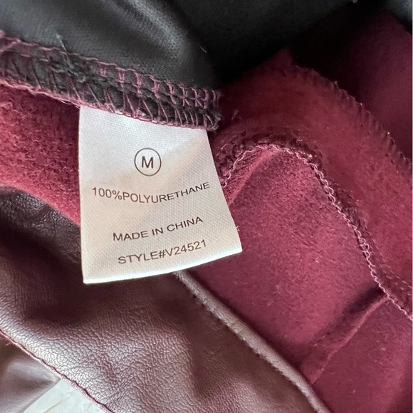 Fashion Nova Julia Faux Leather Chocolate Trouser Pants size Medium - Picture 10 of 13